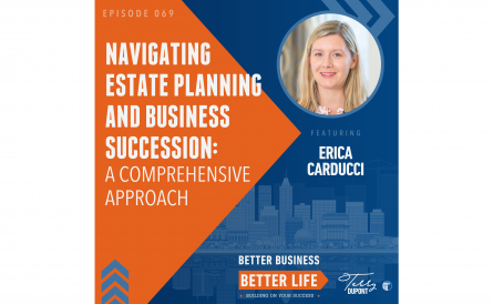 <p>Erica appeared on&nbsp;the&nbsp;<em>Better Business, Better Life</em>&nbsp;podcast with Terry DuPont. In this informative episode Erica discusses&nbsp;the intersection of tax strategies, estate planning, and business succession planning.</p>
